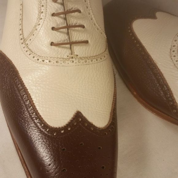 MEZLAN MEN\'S LEATHER BROWN CREME BROGUE WINGTIP 17 main image 6